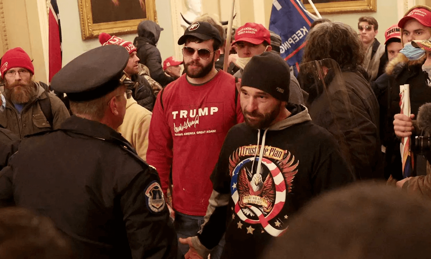Rioters Interact With Capitol Police Inside The U S Capitol Building On January 06 2021 In Washington Dc